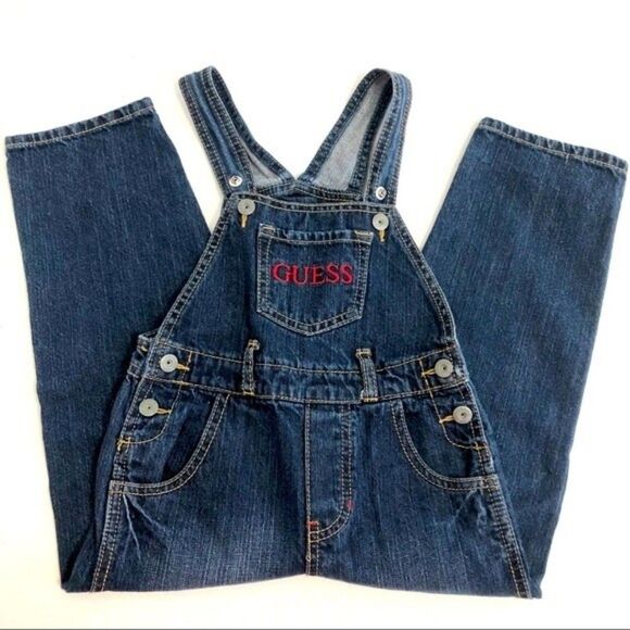 Guess Denim Overalls. Size 4T. Gender Neutral 100% Cotton All Seasons - Picture 1 of 13
